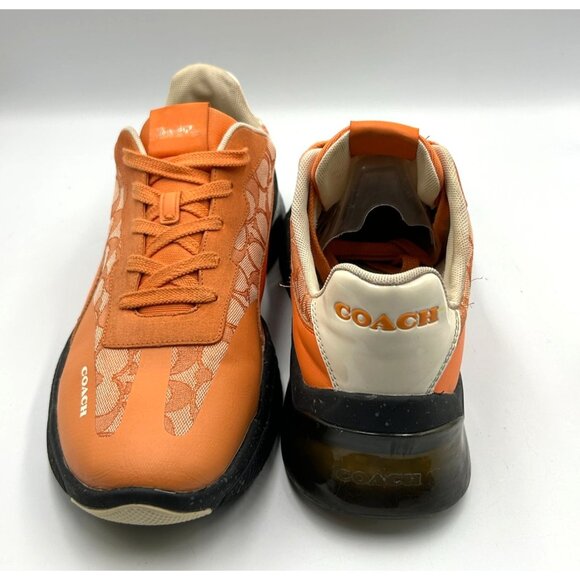 Coach Outlet Men's Orange Signature Canvas Leather Citysole Runner Size 12D 3124 - Picture 9 of 16